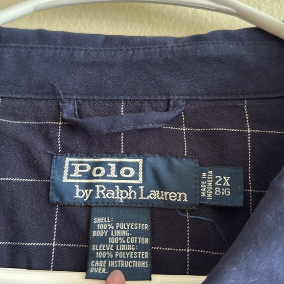 Polo Ralph Lauren Lightweight Windbreaker Jacket Refined Navy Zip Up Big/Tall - Picture 6 of 12